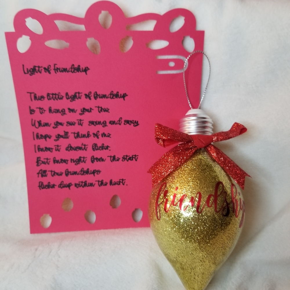 Handmade Light of Friendship Glitter Ornament

Thi